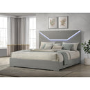  Size_King --  Ives 224971KE Eastern King Panel Bed LED Headboard - Grey High Gloss IMAGE 4