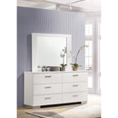 Coaster Furniture Felicity 203503M 6-Drawer Wood Dresser with Mirror - White High Gloss IMAGE 9