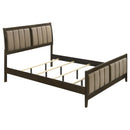  Size_King -- Wilkes 224421KE 51-inch Upholstered Eastern King Bed - Dark Cocoa IMAGE 1