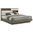  Size_King -- Fenwick 224981KE Eastern King Bed Bookcase Headboard - Grey Oak IMAGE 2