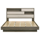  Size_King -- Fenwick 224981KE Eastern King Bed Bookcase Headboard - Grey Oak IMAGE 3