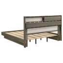  Size_King -- Fenwick 224981KE Eastern King Bed Bookcase Headboard - Grey Oak IMAGE 4