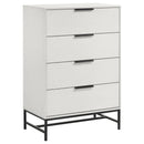  Coaster Furniture Sonora 224865 4-Drawer Bedroom Chest - White IMAGE 1