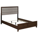 Coaster Furniture Welsley 223441Q 50-inch Upholstered Queen Bed - Walnut IMAGE 1