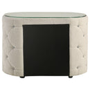 Coaster Furniture Sonya 360112 2-Drawer Upholstered Nightstand Bedside Table - Ivory IMAGE 5