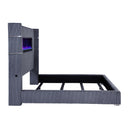  Size_King -- Tisdall 306030KE Upholstered Eastern King Flame Visualizer Bed - Grey IMAGE 4