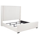  Size_King -- Natasha 306051KE 65-inch Upholstered Eastern King Wingback Bed - Cream IMAGE 1