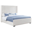  Size_King -- Natasha 306051KE 65-inch Upholstered Eastern King Wingback Bed - Cream IMAGE 2