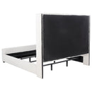  Size_King -- Natasha 306051KE 65-inch Upholstered Eastern King Wingback Bed - Cream IMAGE 4