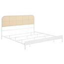  Size_King -- Amherst 360301KE Radio Weave Rattan Metal Eastern King Bed - White IMAGE 1