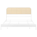  Size_King -- Amherst 360301KE Radio Weave Rattan Metal Eastern King Bed - White IMAGE 2
