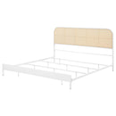  Size_King -- Amherst 360301KE Radio Weave Rattan Metal Eastern King Bed - White IMAGE 3