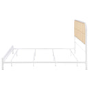  Size_King -- Amherst 360301KE Radio Weave Rattan Metal Eastern King Bed - White IMAGE 4