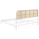  Size_King -- Amherst 360301KE Radio Weave Rattan Metal Eastern King Bed - White IMAGE 5
