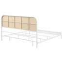 Size_King -- Amherst 360301KE Radio Weave Rattan Metal Eastern King Bed - White IMAGE 6