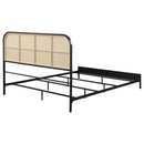 Coaster Furniture Amherst 360351Q Radio Weave Rattan Metal Queen Bed - Black IMAGE 6