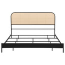  Size_King -- Amherst 360351KE Radio Weave Rattan Metal Eastern King Bed - Black IMAGE 2