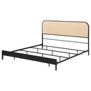  Size_King -- Amherst 360351KE Radio Weave Rattan Metal Eastern King Bed - Black IMAGE 3