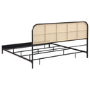  Size_King -- Amherst 360351KE Radio Weave Rattan Metal Eastern King Bed - Black IMAGE 5