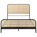 Coaster Furniture Lanewood 360250Q Open Cane Webbing Metal Queen Bed - Black IMAGE 2