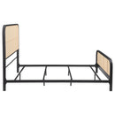 Coaster Furniture Lanewood 360250Q Open Cane Webbing Metal Queen Bed - Black IMAGE 7