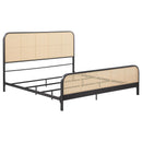  Size_King -- Lanewood 360250KE Open Cane Webbing Metal Eastern King Bed - Black IMAGE 1