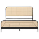  Size_King -- Lanewood 360250KE Open Cane Webbing Metal Eastern King Bed - Black IMAGE 2