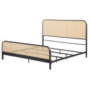  Size_King -- Lanewood 360250KE Open Cane Webbing Metal Eastern King Bed - Black IMAGE 3