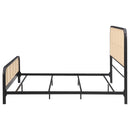  Size_King -- Lanewood 360250KE Open Cane Webbing Metal Eastern King Bed - Black IMAGE 4