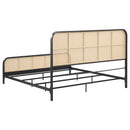  Size_King -- Lanewood 360250KE Open Cane Webbing Metal Eastern King Bed - Black IMAGE 5