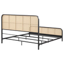  Size_King -- Lanewood 360250KE Open Cane Webbing Metal Eastern King Bed - Black IMAGE 6