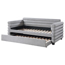  Coaster Furniture Patricia 300718 Boucle Upholstered Twin Day Bed with Trundle - Grey IMAGE 4