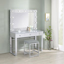  Coaster Furniture Umbridge 935933 Upholstered Square Padded Cushion Vanity Stool IMAGE 4