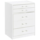  Coaster Furniture Danbury 930208 3-Drawer Makeup Vanity & Stool - Set White High Gloss IMAGE 1