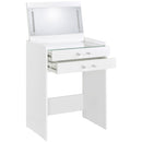  Coaster Furniture Danbury 930208 3-Drawer Makeup Vanity & Stool - Set White High Gloss IMAGE 6