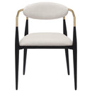  Coaster Furniture Alexis 182692 Fabric Upholstered Dining Arm Chair - Beige IMAGE 2