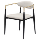  Coaster Furniture Alexis 182692 Fabric Upholstered Dining Arm Chair - Beige IMAGE 3