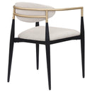  Coaster Furniture Alexis 182692 Fabric Upholstered Dining Arm Chair - Beige IMAGE 6