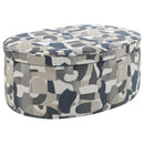  Coaster Furniture Tomkins 509674 Oval Upholstered Storage Ottoman - Indigo Blue IMAGE 1