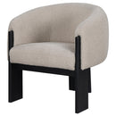  Coaster Furniture Valdez 903165 Boucle Upholstered Barrel Back Accent Chair - Beige IMAGE 3