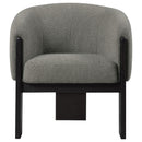  Coaster Furniture Valdez 903166 Boucle Upholstered Barrel Back Accent Chair - Brown IMAGE 2