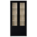 Coaster Furniture Hawthorne 953478 4-shelf Glass Door Cabinet with Drawers - Black IMAGE 3