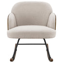  Coaster Furniture Paige 602625 Boucle Upholstered Mid Back Rocking Chair - Beige IMAGE 2