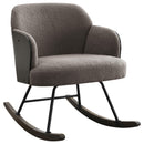  Coaster Furniture Paige 602626 Boucle Upholstered Mid Back Rocking Chair - Taupe IMAGE 1