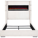  Size_King  -- Tisdall 306032KE Upholstered King Flame Visualizer Bed - Cream IMAGE 4