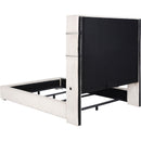  Size_King  -- Tisdall 306032KE Upholstered King Flame Visualizer Bed - Cream IMAGE 5