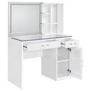  Coaster Furniture Flora 930218 2-drawer Vanity Set with LED Mirror - White High Gloss IMAGE 8