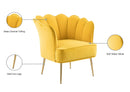 516Yellow Jester Yellow Velvet Upholstered Accent Chair