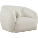  Meridian Elowen Cream Fabric Upholstered Chair IMAGE 1