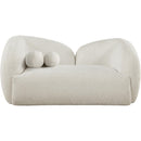  Meridian Elowen 68" Cream Fabric Upholstered Loveseat IMAGE 2